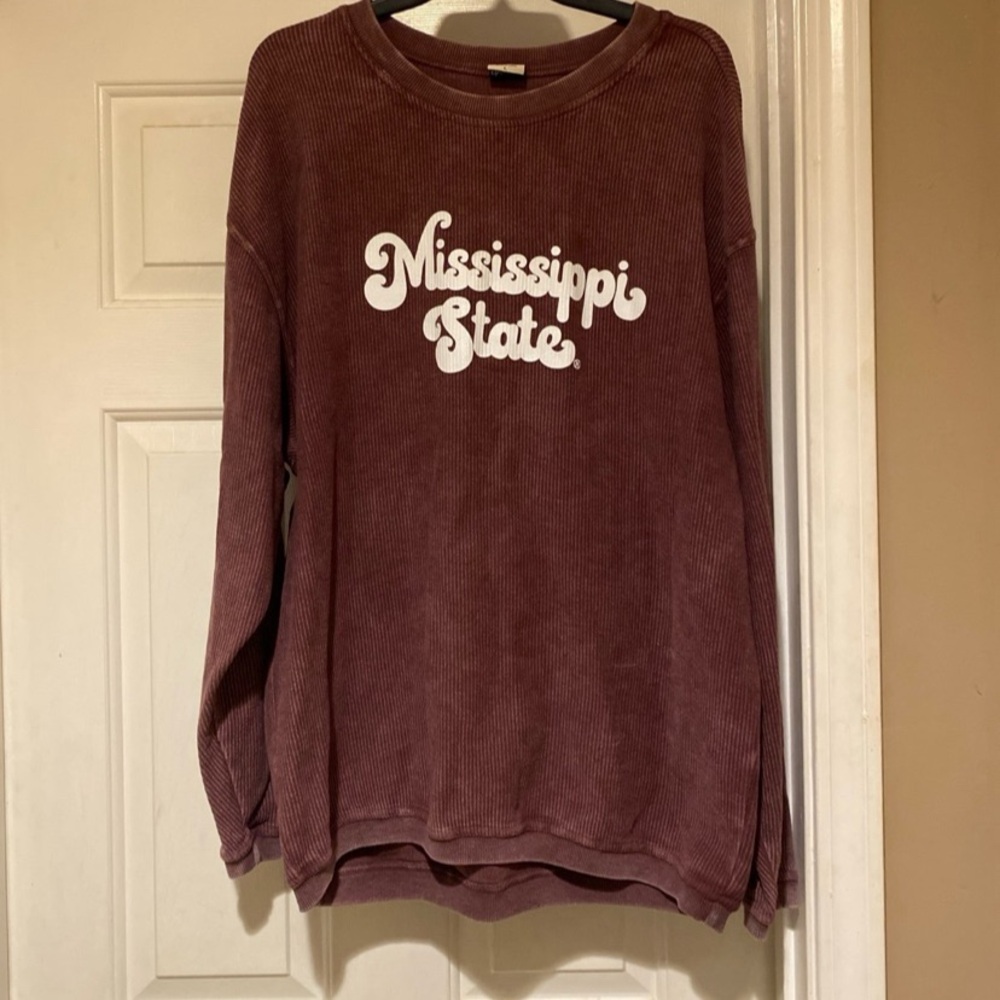 Mississippi State Chicka-d Maroon Corduroy Style Sweatshirt Women’s Size Large